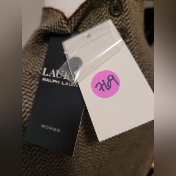 Lauren Ralph Lauren Faux-Leather-Trim Wool Sweater Dress NWT 2X - Picture 5 of 5